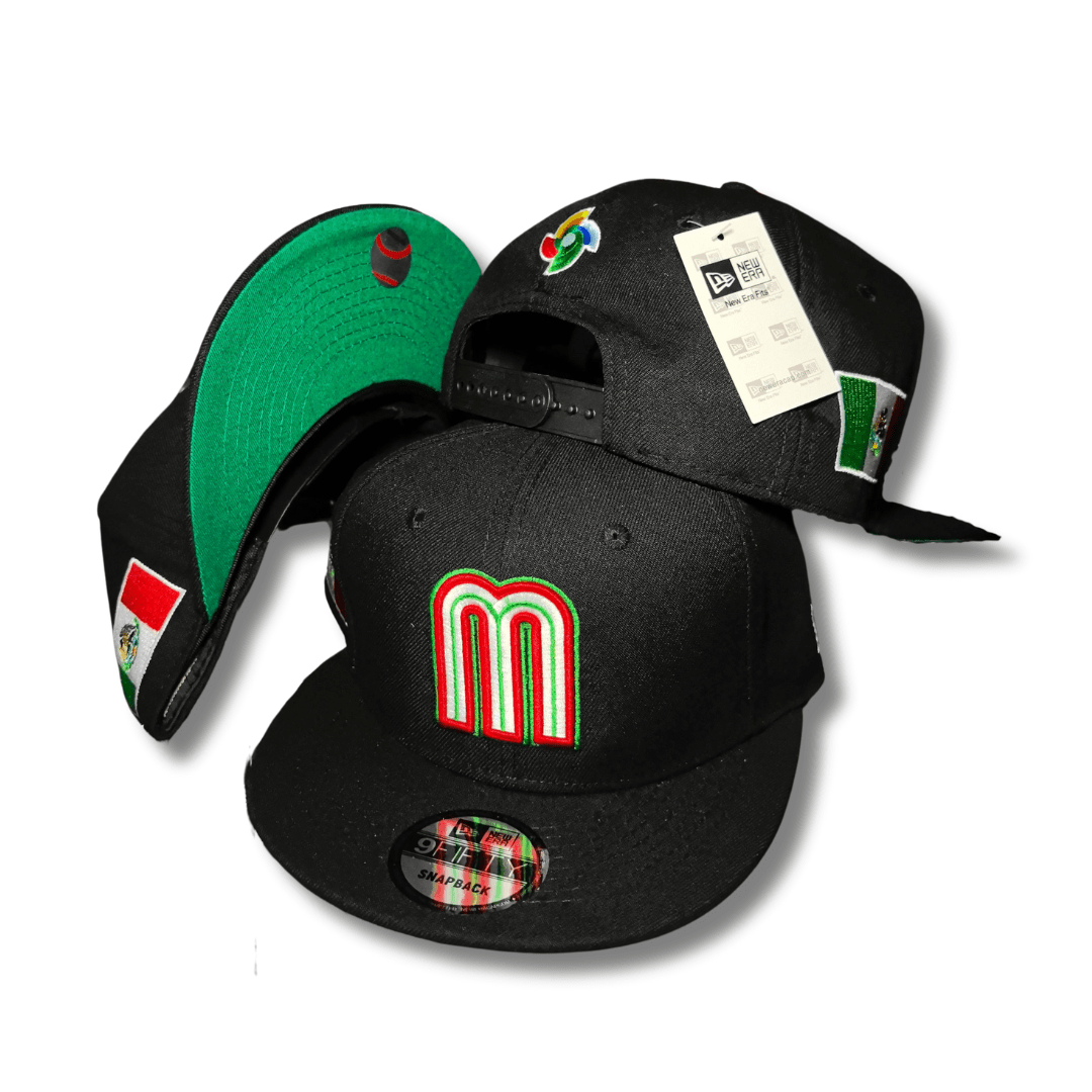 New Era 59Fifty Mexico World Baseball Classic Hat Black, Green – Snapback Cap