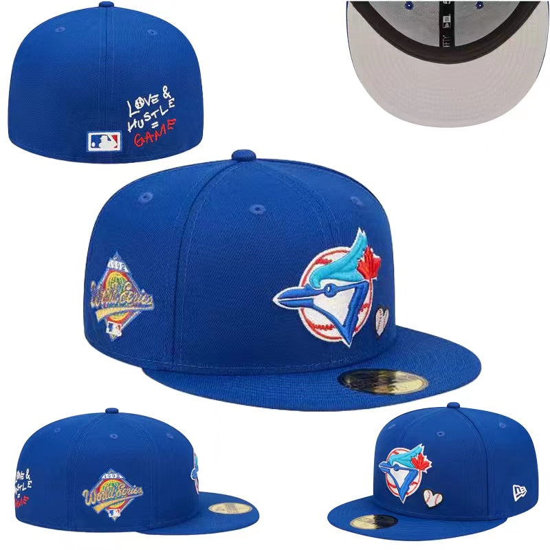 Toronto Blue Jays Love & Hustle World Series 59FIFTY Fitted Hat – Blue with Heart Embroidery