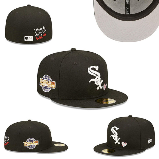 Chicago White Sox Love & Hustle 2005 World Series 59FIFTY Fitted Hat – Black with Heart Embroidery