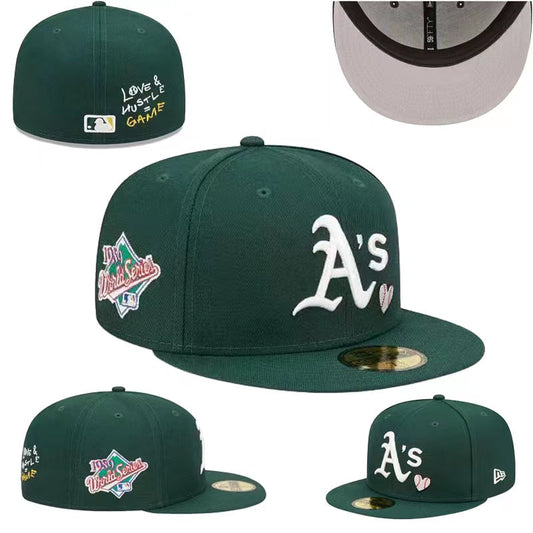 Oakland Athletics Green Love & Hustle 1989 World Series Fitted Hat