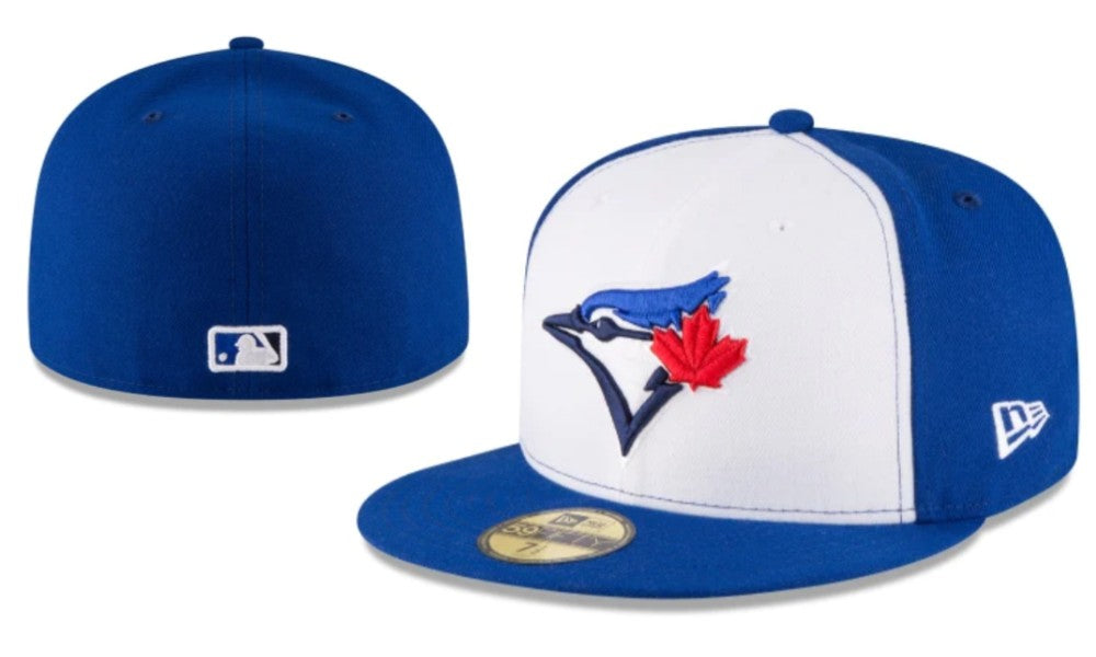 Toronto Blue Jays Blue and White Fitted Hat with Classic Logo Design