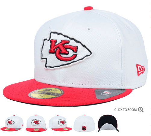 Official Kansas City Chiefs White and Red NFL Snapback Hat